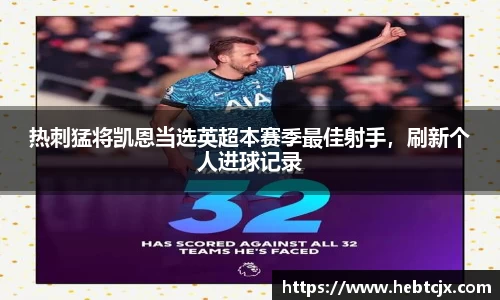 热刺猛将凯恩当选英超本赛季最佳射手，刷新个人进球记录